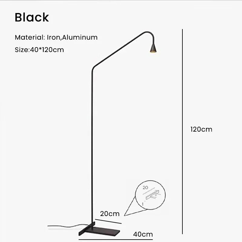 Minimalist Bedroom Bedside Floor Lamp Designer Gold Standing Light