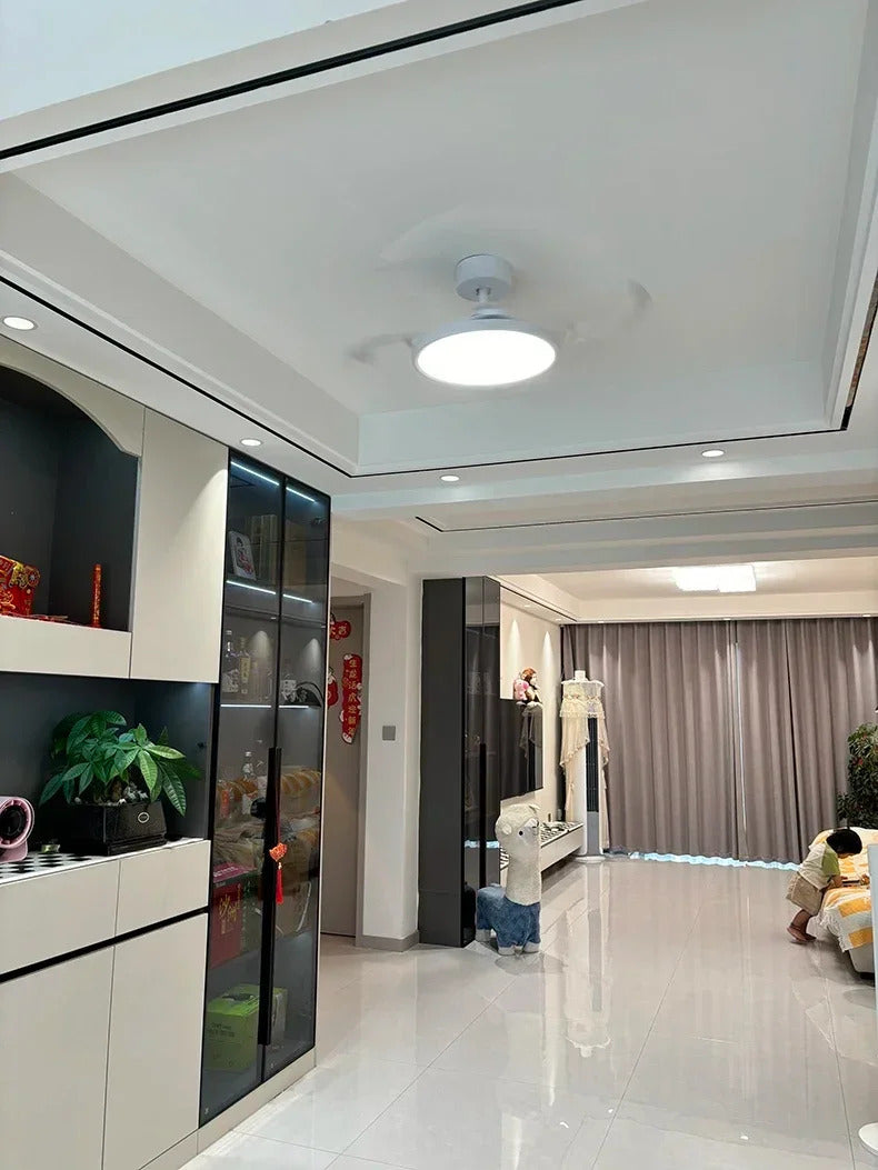 Ceiling Fan With Light Modern Remote Smart Invisible Ceiling Fan Bedroom Lamp