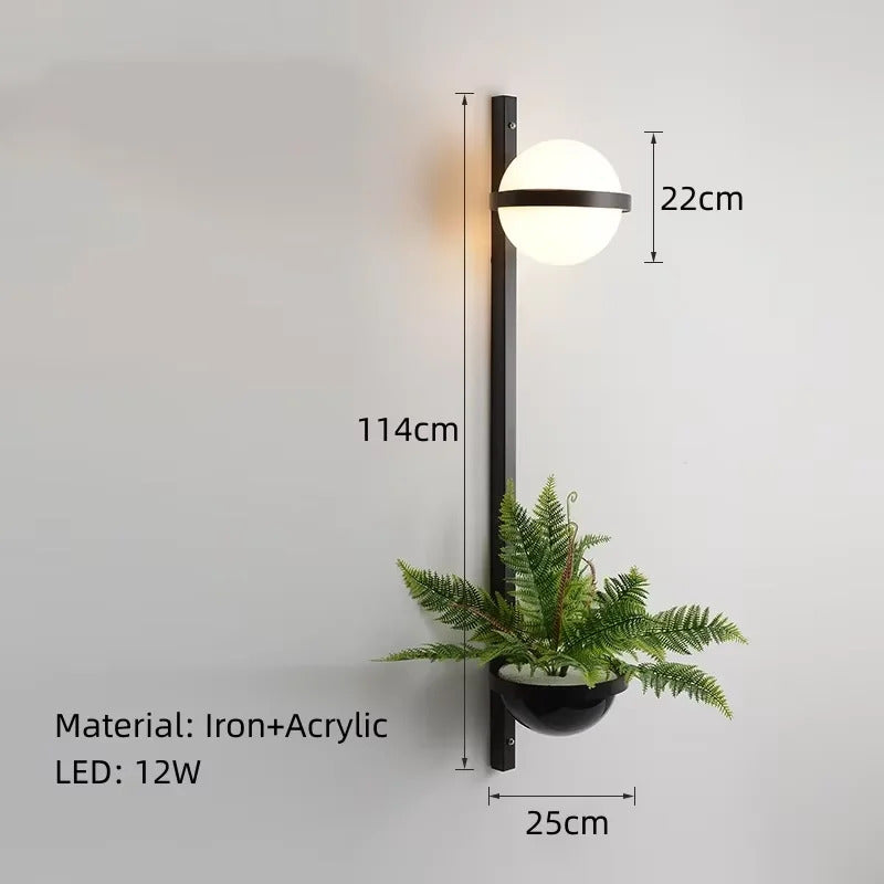 Plant Wall Light Modern Designer Led Study Bedroom Bedside Corridor Luxury Wall Lamp