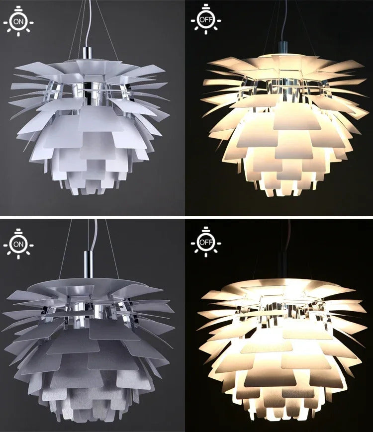 Denmark PH Pinecone Pendant Chandelier Aluminum LED Suspension Lamp