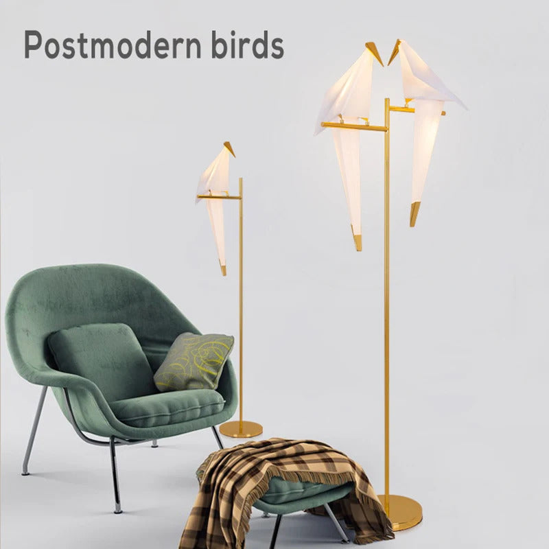 Perch Light table Lamp Led Designer Gold Origami Bird Standing Lamps For Living Room Creative Art Deco Safaside Corner Lamp
