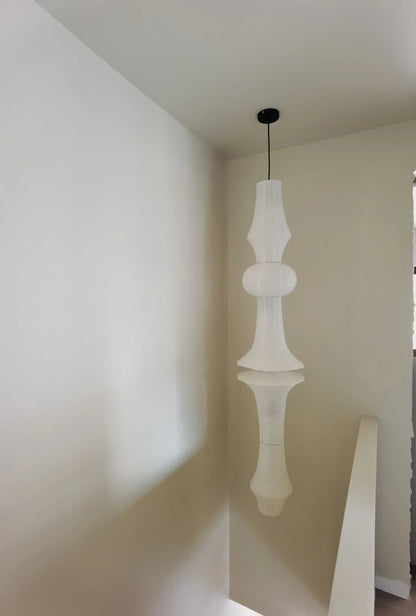 Nordic Wabi Sabi Wind Rice Paper Led Pendant Lights Living Room Bedroom Corner Chandelier