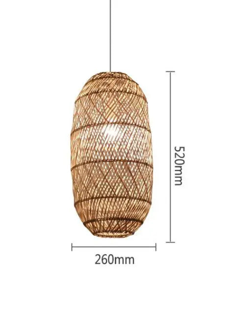 Natural Rattan wicker hanging lamp Chinese Style suspension