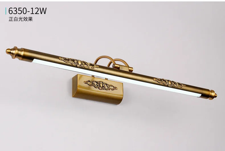 Europe Retro LED Mirror wall lamp Luxury gold bathroom cabinet mirror Headlight