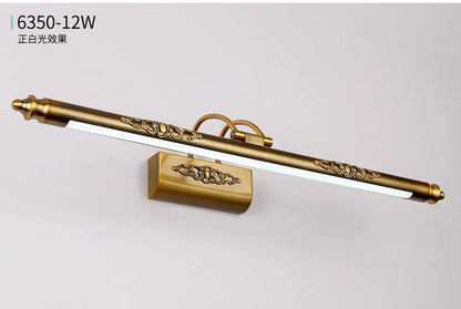 Europe Retro LED Mirror wall lamp Luxury gold bathroom cabinet mirror Headlight