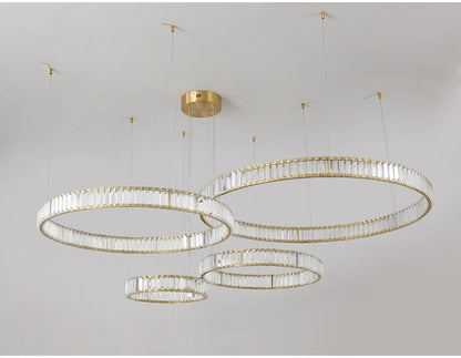 Luxury Crystal LED Pendant Lights Home Villa Living Room Dimmable Lighting Lustre Decoration Ceiling Chandelier Lamps Fixtures