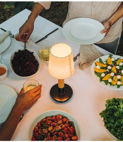 Spanish Creative Retro Nostalgic Rechargeable Table Lights LED Restaurant Bar Counter Bedroom Bedside Fabric Nighting Desk Lamps