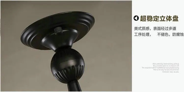 Ameican Black Rustic Chandelier Hotel Salon Hanging Lamp