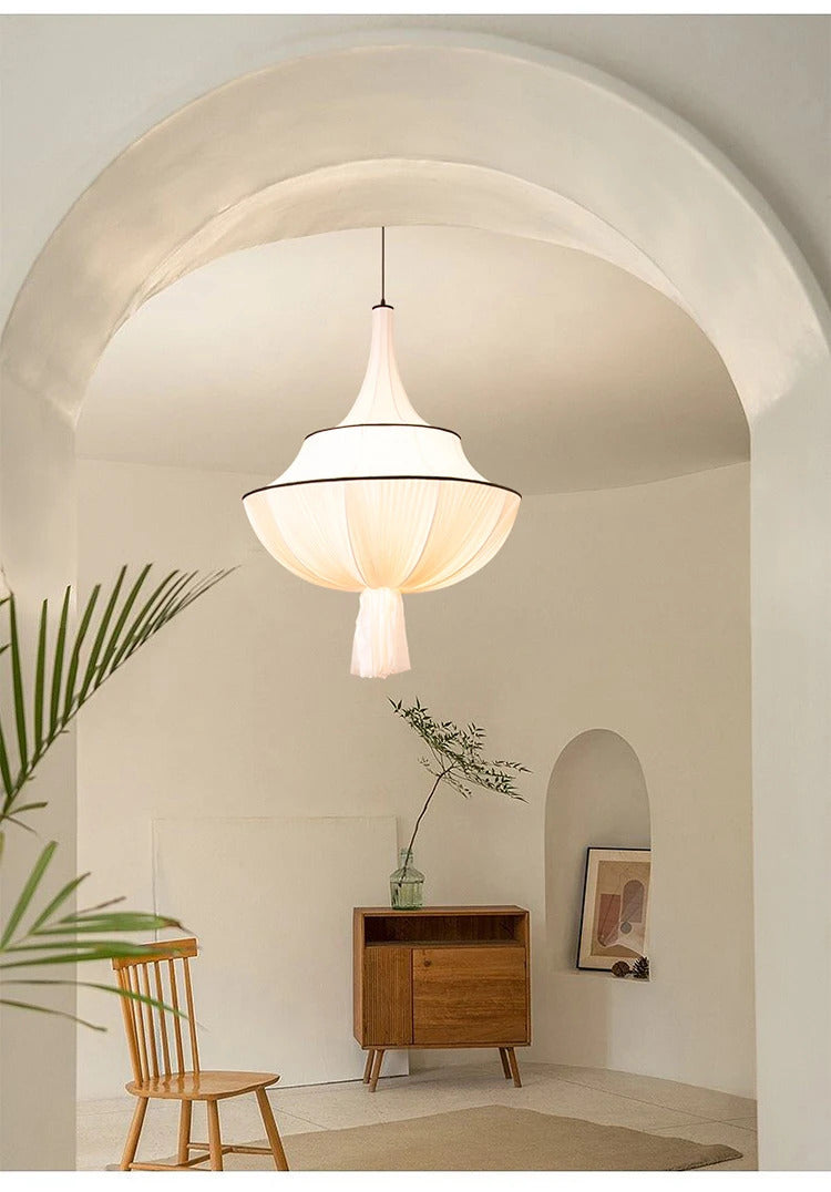 Vintage Cloth Pendant Light French Medieval Pendant Lamp