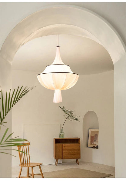 Vintage Cloth Pendant Light French Medieval Pendant Lamp