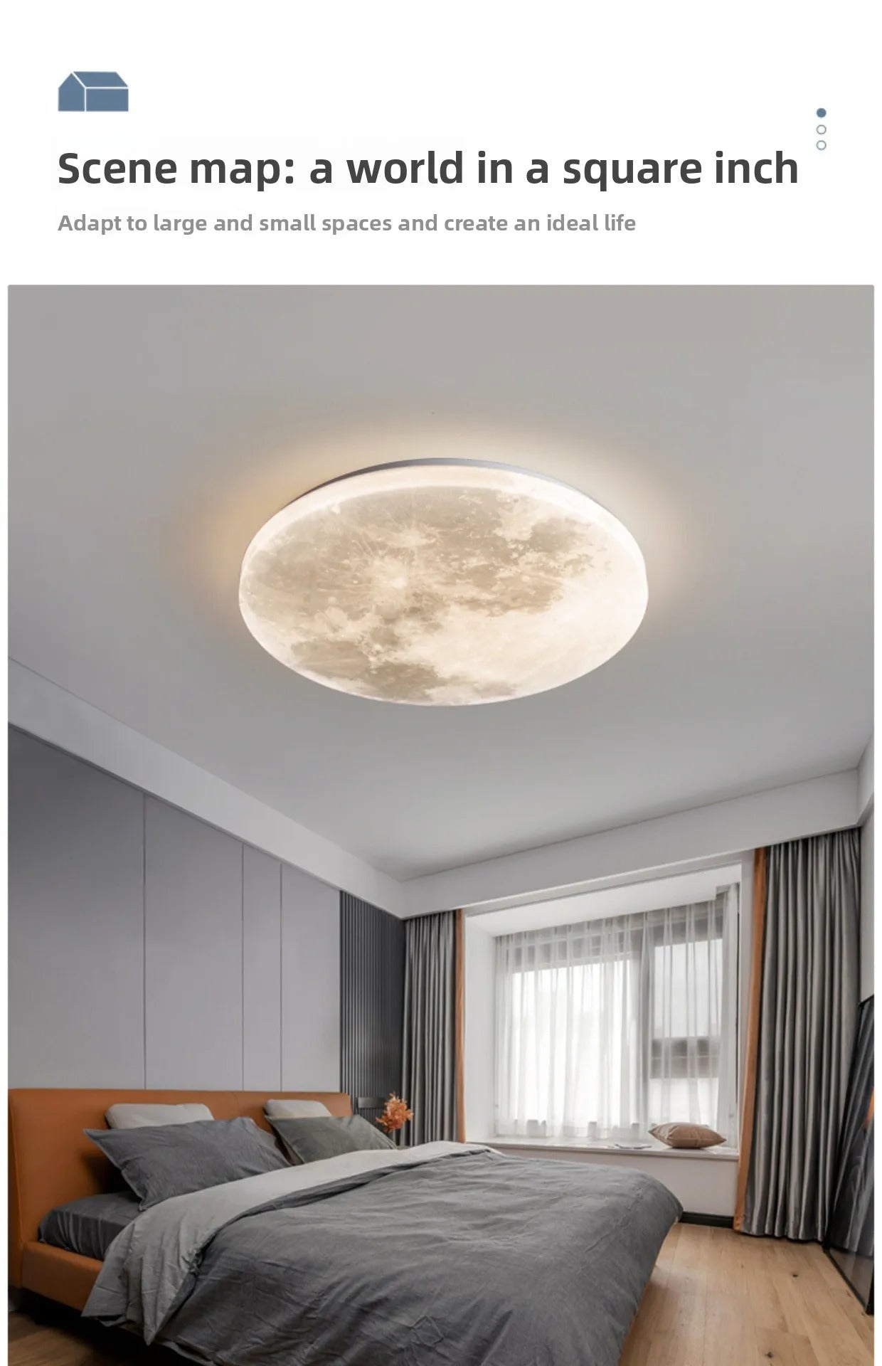 Lunar LED Ceiling Light Minimalist Bedroom Kitchen Balcony Decor Lighting Fixture