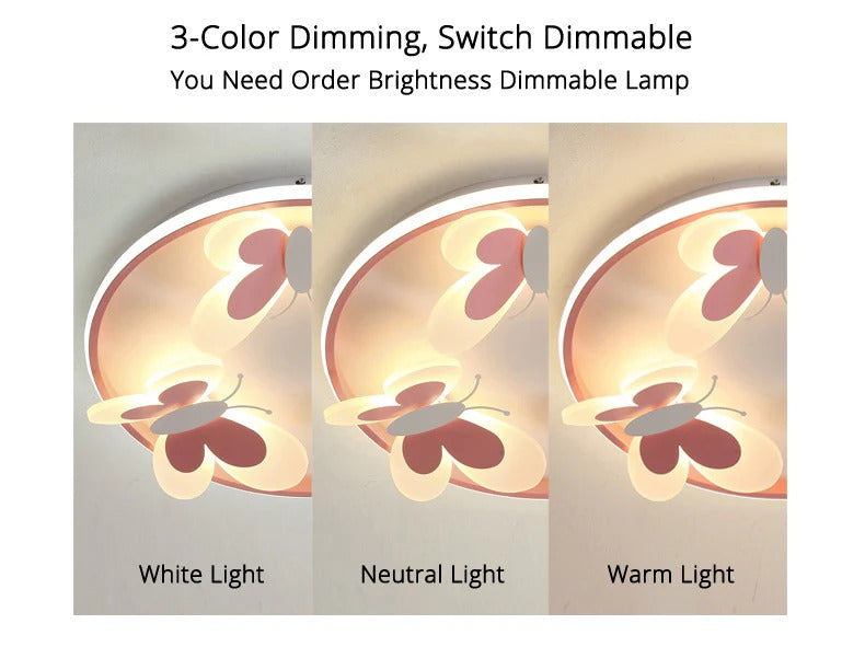 Butterfly ceiling lamp Children Room Indoor bedroom lamp