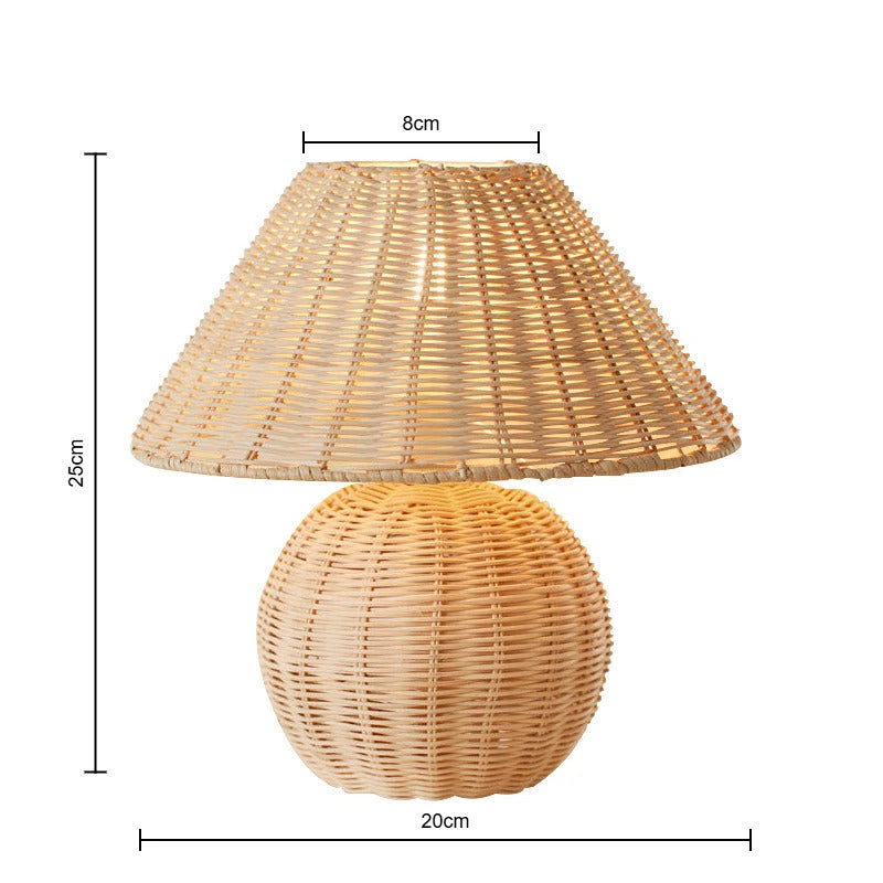 Natural handmade rattan floor lamp Japanese Outdoor waterproof Garden standing lamp