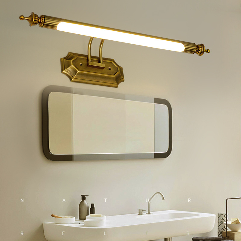 Europe Retro LED Mirror wall lamp Luxury gold bathroom cabinet mirror Headlight