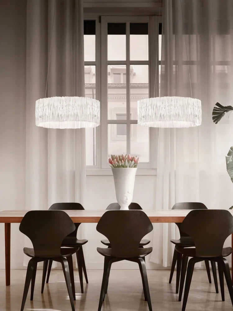 Accordéon Suspension pendant light LED pleated acrylic chandelier