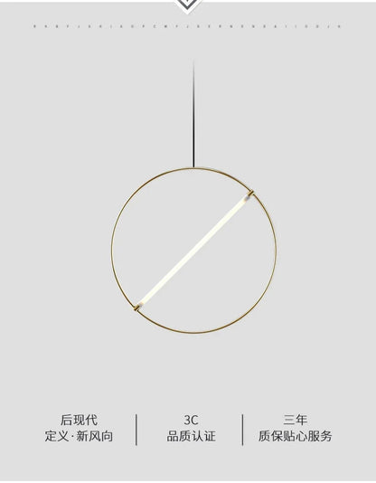 Round Suspension lamp Post-modern ring pendant light