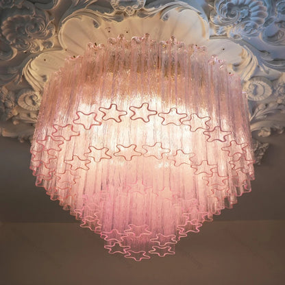 Fiora Pink Glass Ceiling Lamp