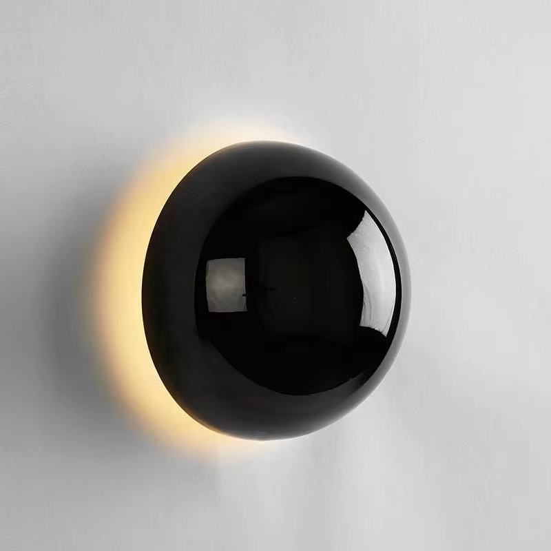 Minimalist Plated Silver Luxurious Wall Lamp Modern Simple Circular Lunar Eclipse sconce