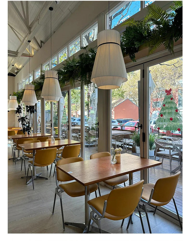 Wabi Sabi White Fabric Pendant Lamp Nordic Restaurant Decoration Cloth Chandelier