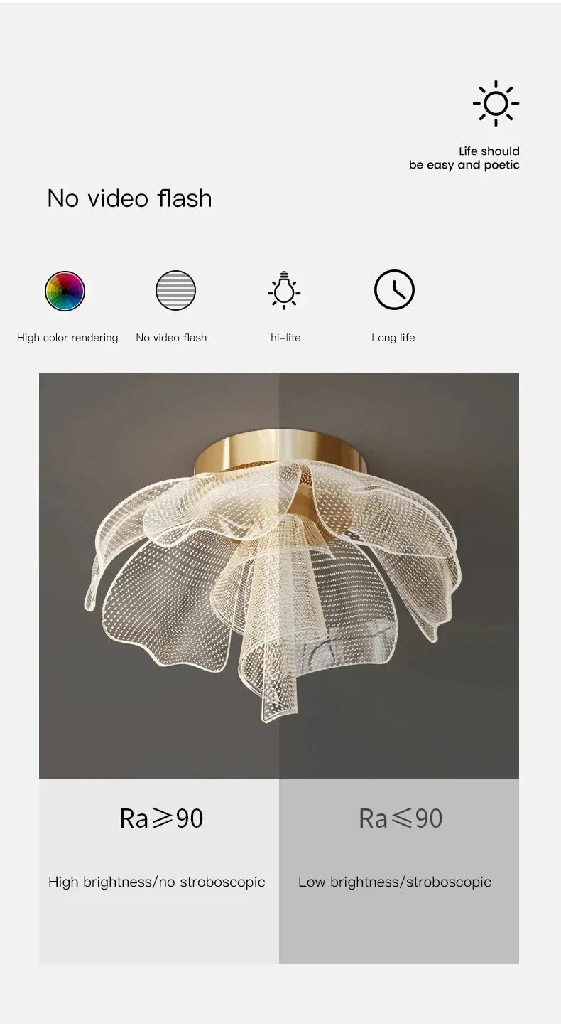 Flower Ceiling Light Bedroom Entrance Hallway Dining Room Lighting Fixture