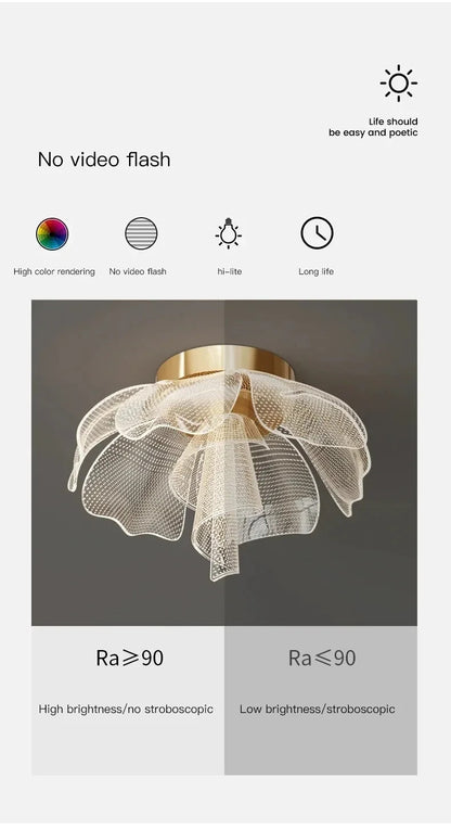 Flower Ceiling Light Bedroom Entrance Hallway Dining Room Lighting Fixture