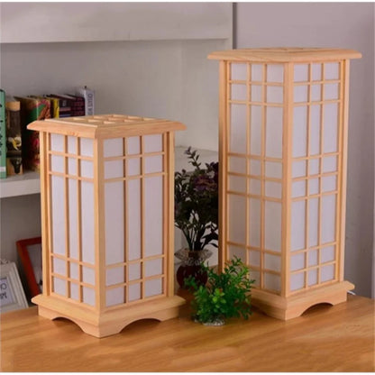 Japanese wooden floor lamp LED Wabi Sabi minimalist Square Wood Made standing lamp