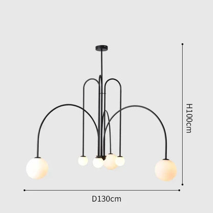 Modern Design Geometric Restaurant chandeliers Glass Ball Nordic Creative Living Room Home Decoration Arched Lighting Fixtures