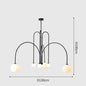 Modern Design Geometric Restaurant chandeliers Glass Ball Nordic Creative Living Room Home Decoration Arched Lighting Fixtures