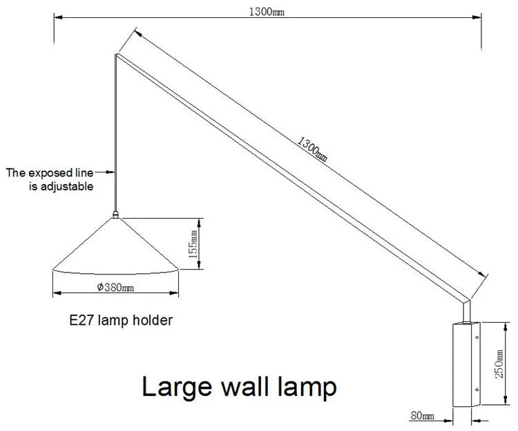 Nordic black Fishing simple Wall lamp Swing long Arm wall light loft sconce lighting