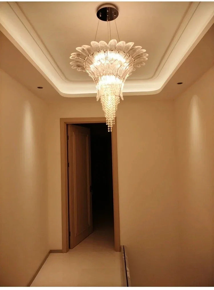 Modern Luxury Crystal Chandelier Hotel Villa Staircase Pendant Lamp