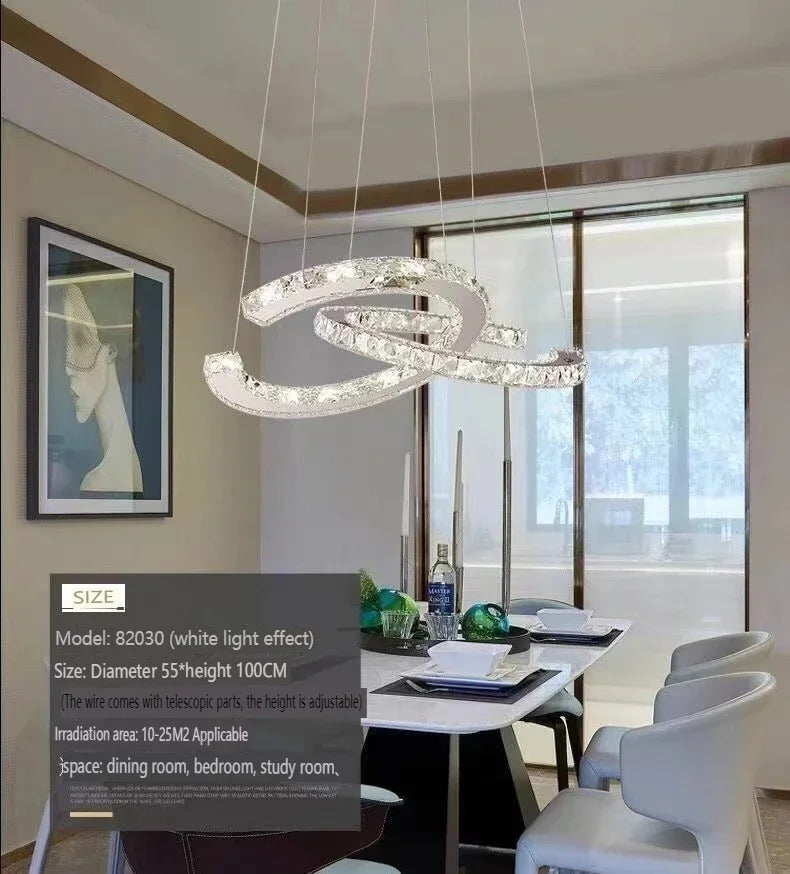 Modern Crystal Chandelier Simple Dining Room Chandelier Home Decoration hanging light fixtures