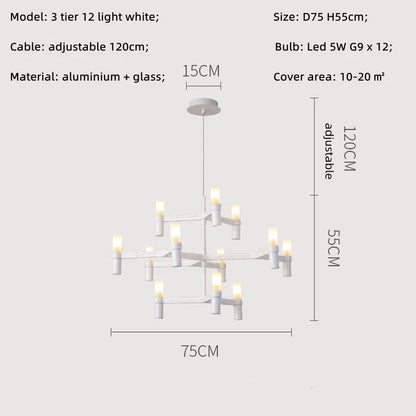 Crown Major Chandelier Nordic Tube Silver Chandelier Modern Led Luxury Chandelier