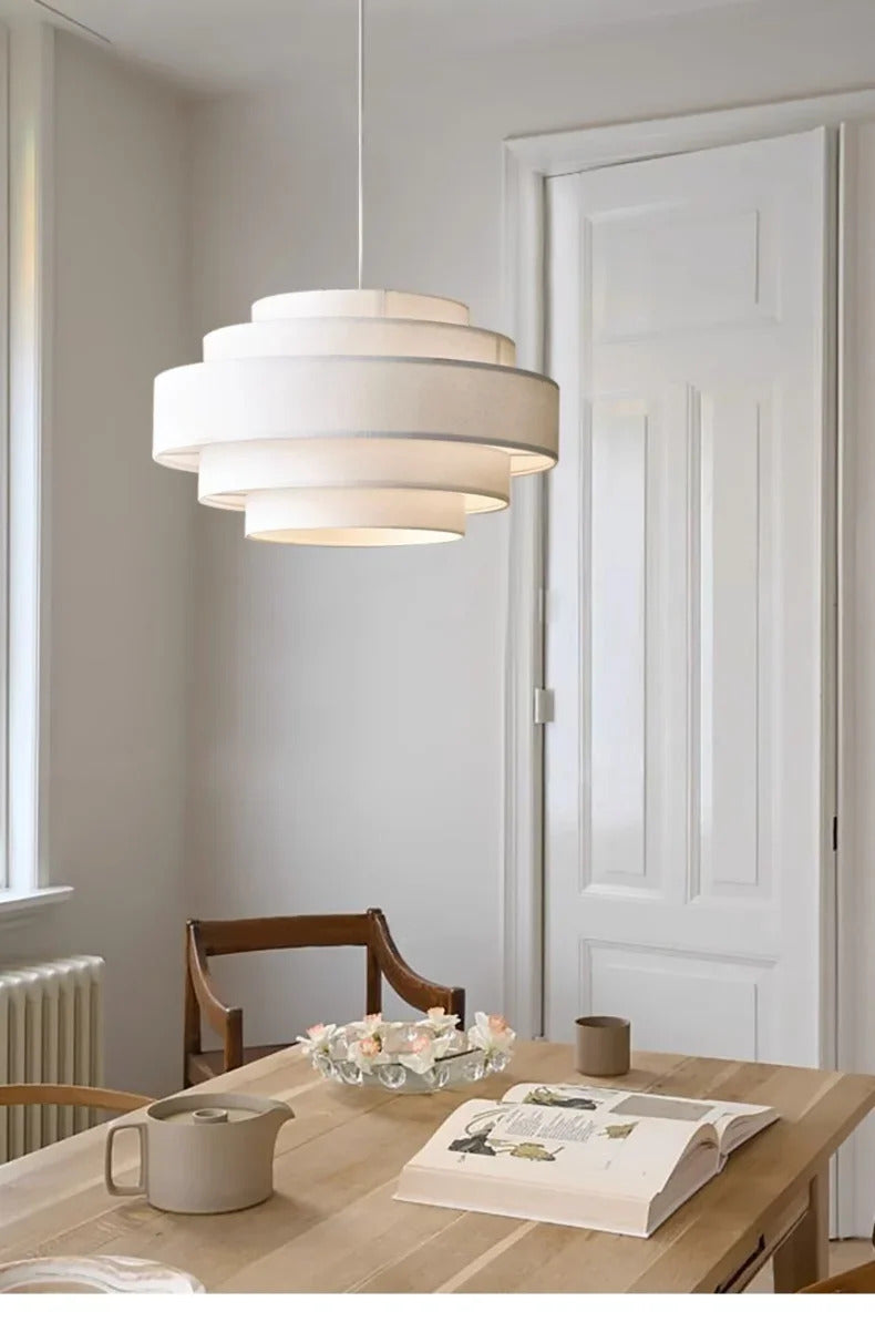 Nordic Fabric Pendant Light Wabi Sabi Led Chandelier