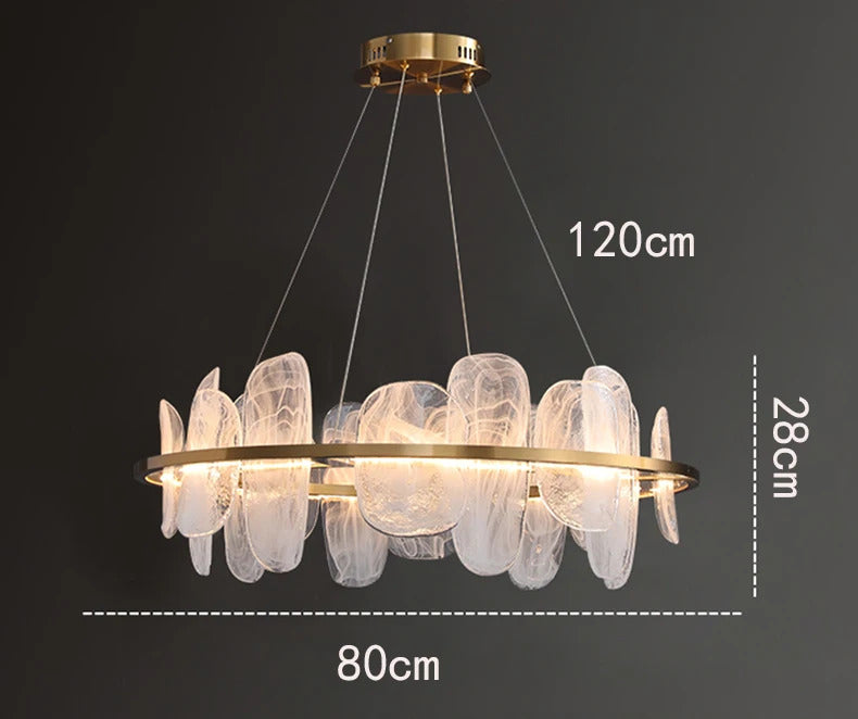 Modern Luxury crystals Ring Chandelier Italian designer glass golden pendant light