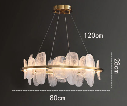 Modern Luxury crystals Ring Chandelier Italian designer glass golden pendant light