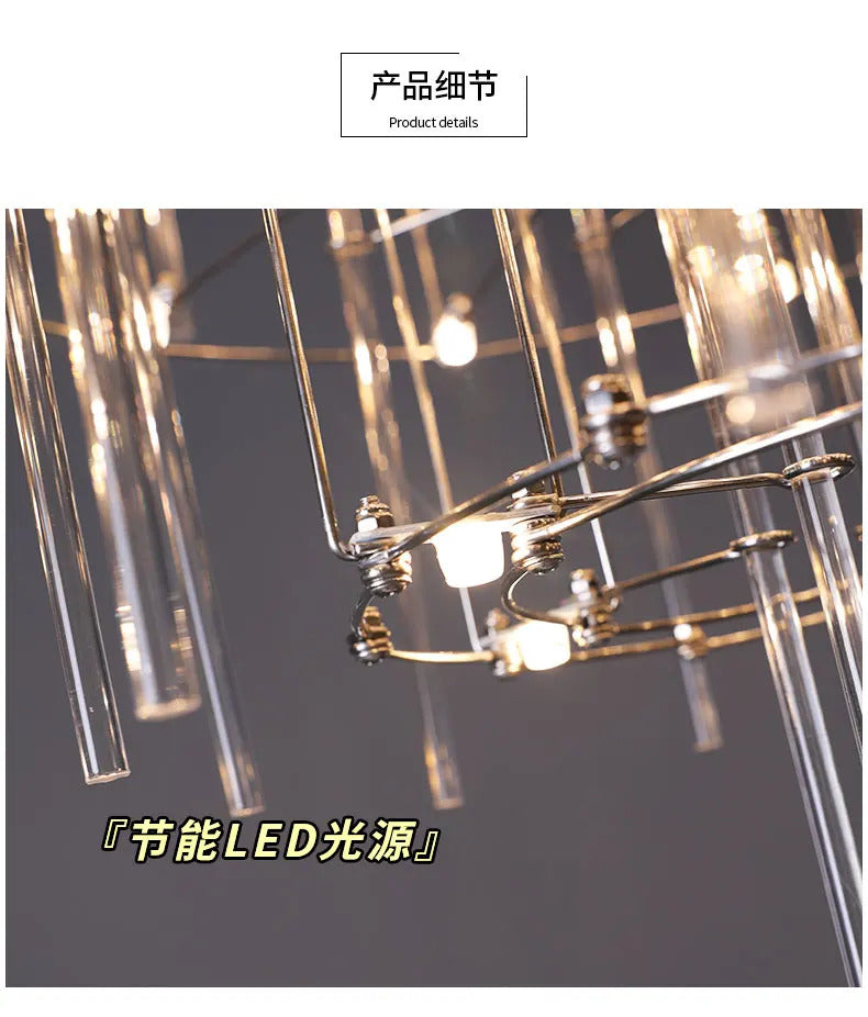 Luxury Stainless Steel Chandelier Modern Chrome LED Firefly Ceiling Chandelier