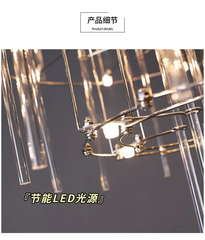 Luxury Stainless Steel Chandelier Modern Chrome LED Firefly Ceiling Chandelier