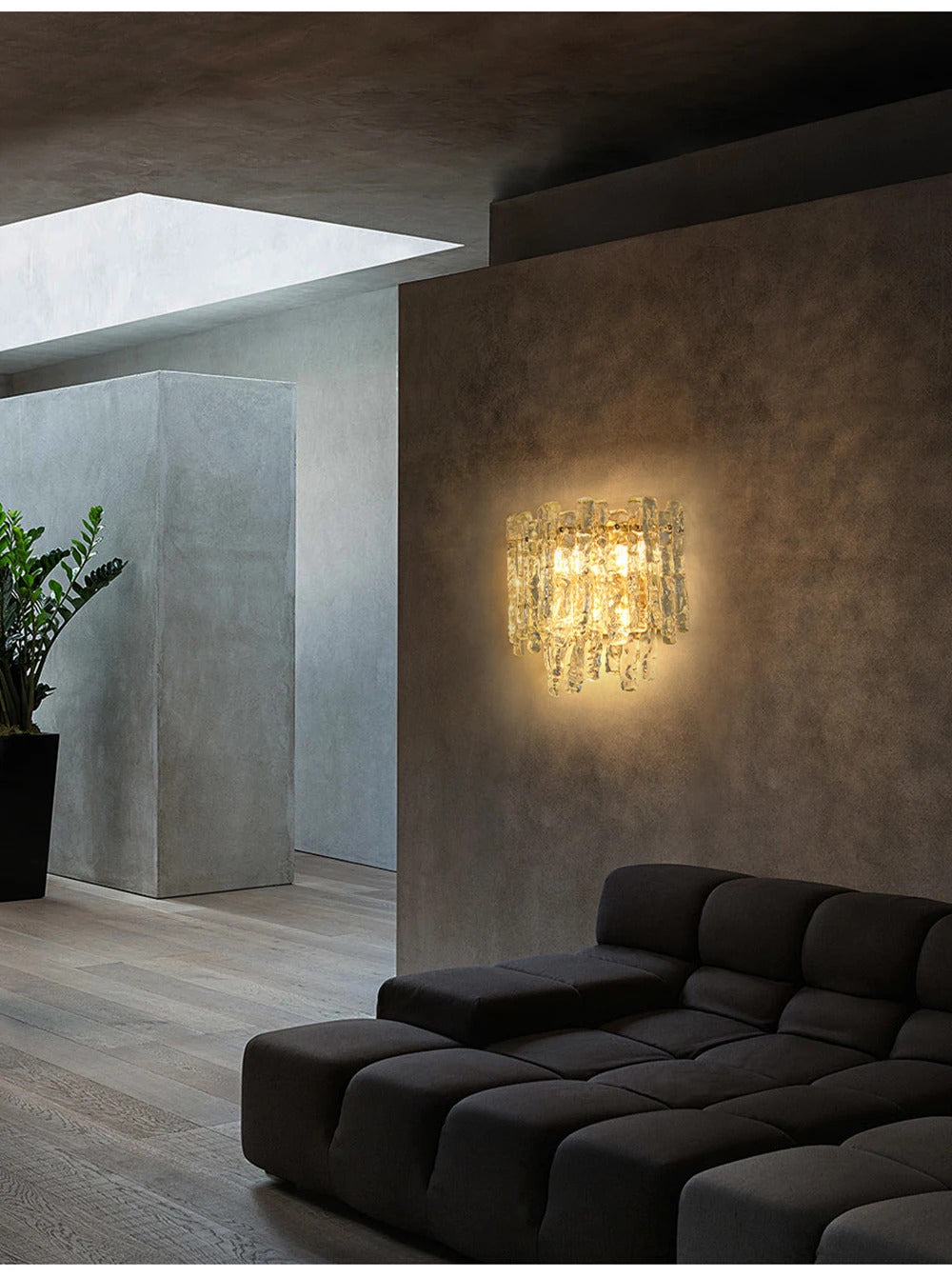 Modern Melting Ice Whiskey chandelier Italy Designer Luxury crystals Amber pendant lamps