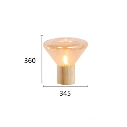 Muffins Table Light Creative Wood Lamp Art Deco amber grey Glass lamp Living Room Restaurant Hotel Bedroom beside Corner Lamp