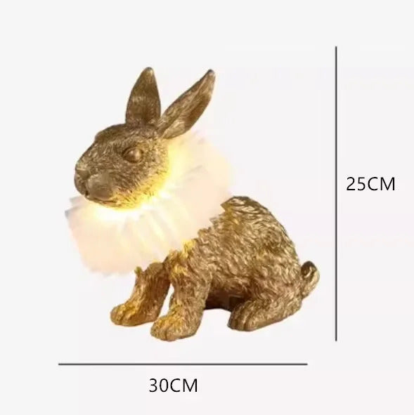 Nordic LED rabbit table lamp Designer resin rabbit desk lamp for study bedroom children's room reading led light bedside lamp
