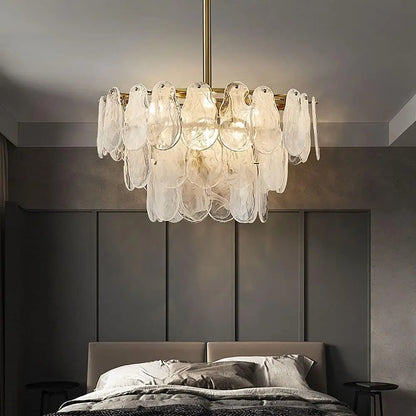 Nordic Luxury Glass Pendant Lamp Metal Crystals LED Chandeliers