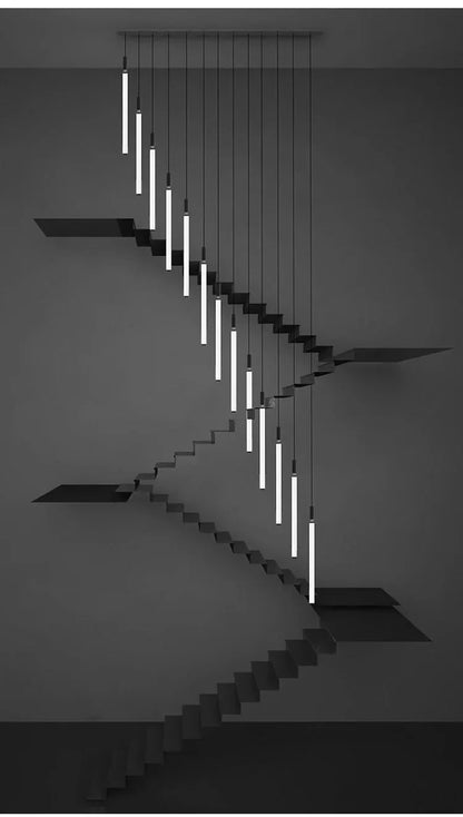 Nordic Staircase strip Pendant Light Modern Minimalist long line Villa Loft bedside Hanging Lamp