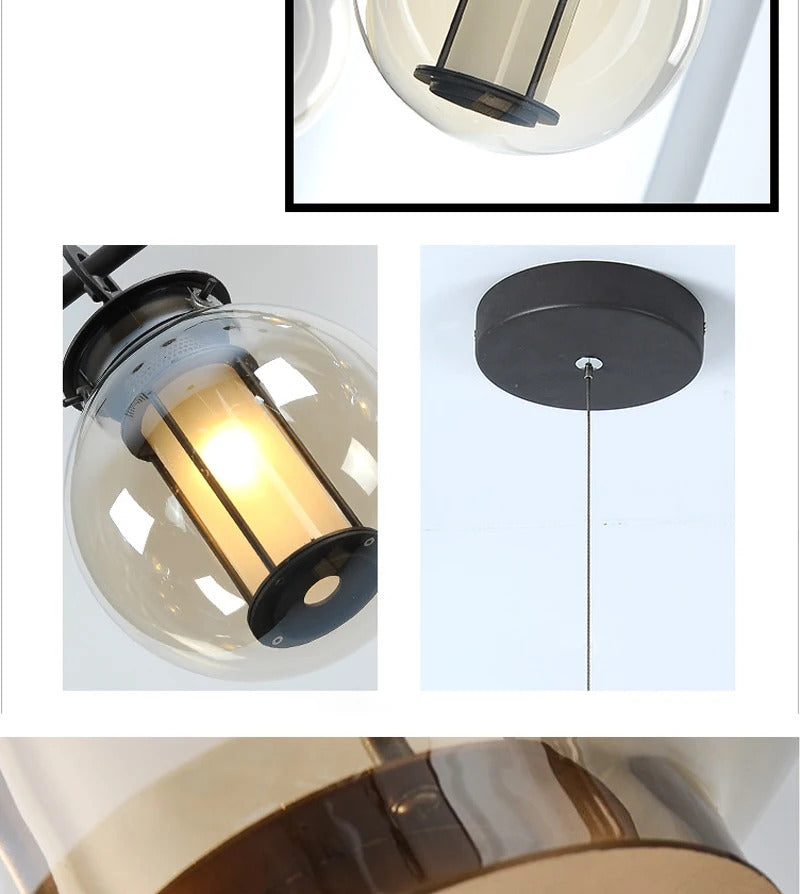 Bai Chandelier Postmodern crossbar design glass ball light