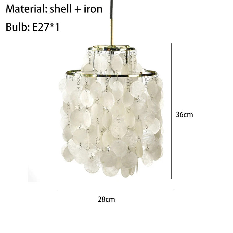 Real Shell Pendant Lights Gold Chrome Metal Romantic Beautiful Hanging Lamp Euphonious Voice E27 For Foyer Bedroom Dining Room