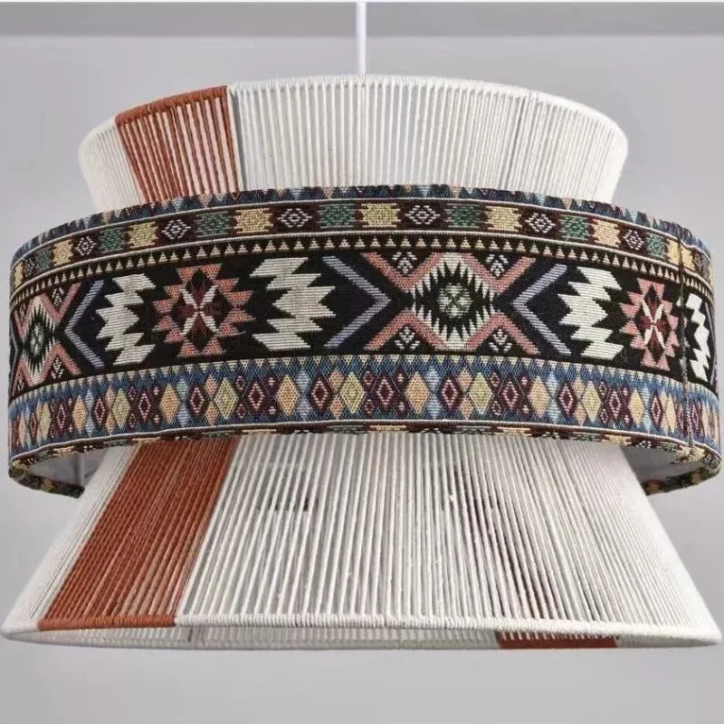 Bohemian Pendant Light Retro Cotton Rope Woven Chandeliers