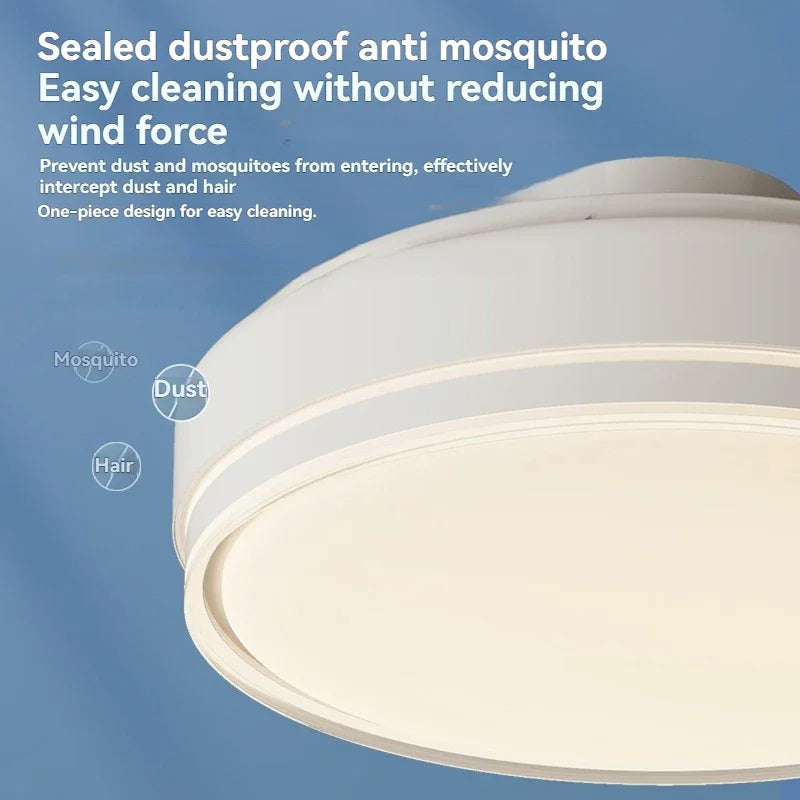 Modern Bladeless Ceiling Fans Round Flush Mount Fan Light
