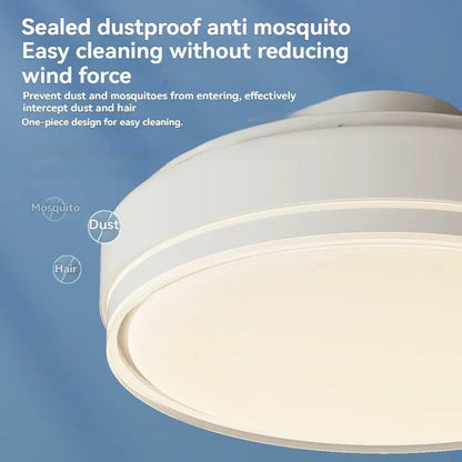 Modern Bladeless Ceiling Fans Round Flush Mount Fan Light