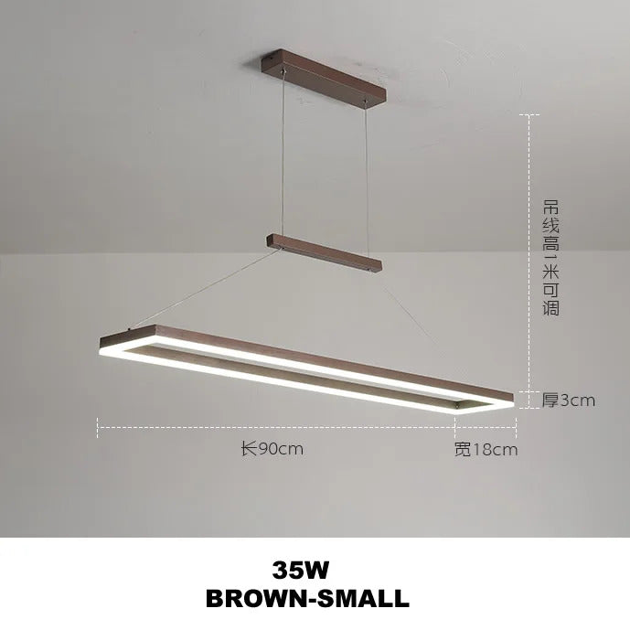 Rectangular chandelier Aluminum LED deco design Nordic style lamp