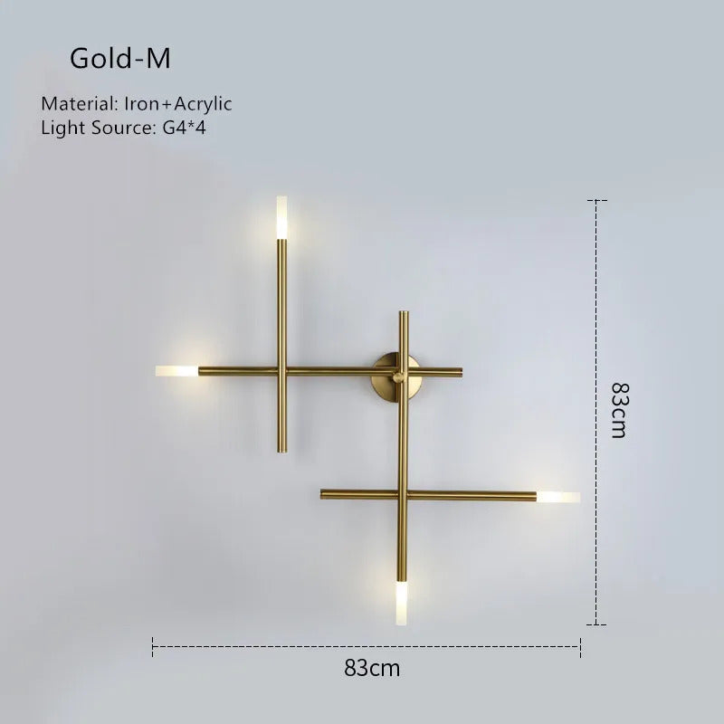 Nordic line Art Wall Lamp Modern Minimalist Creative Cross Shaped Sconce light