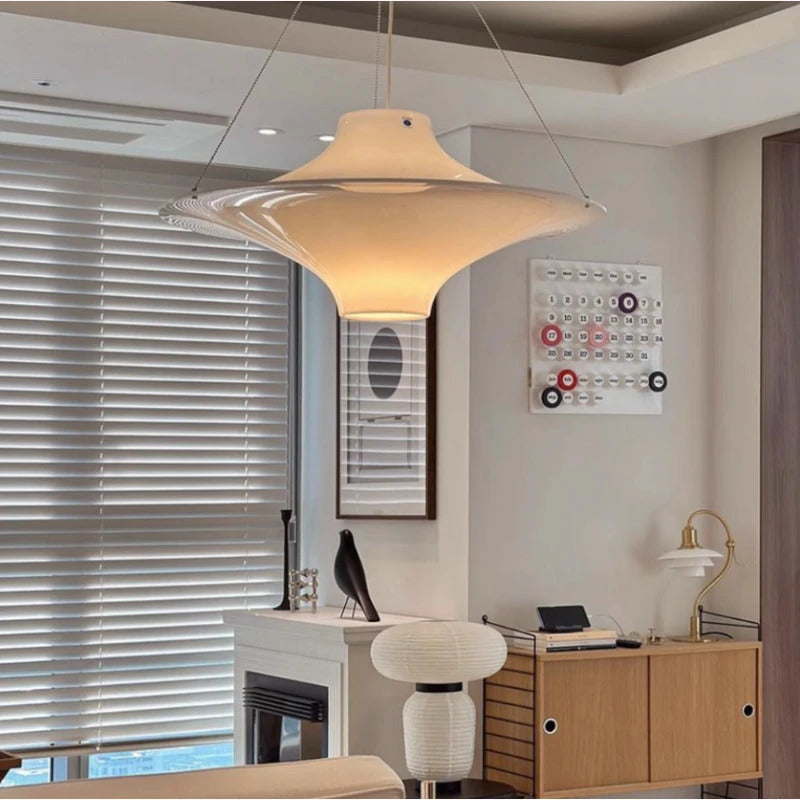 Modern Cream UFO Pendant Lights Nordic Design Dining Table Hanging Chandelier